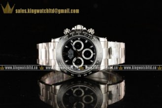 1:1 Rolex Cosmograph Daytona SS/SS Black Clone Rolex 4130 Auto (AR)