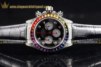 Rolex Daytona Rainbow SS/LE Chrono Black Swiss Valjoux 7750