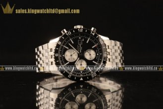 Breitling Chronoliner Chrono SS/SS Black Valjoux 7750