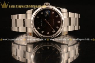 1:1Rolex Datejust SS/SS Black Rolex 3135 Auto (MARK F)