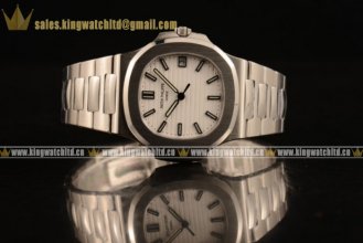 01:1Patek Philippe Nautilus Jumbo SS/SS White Miyota 9015 Auto