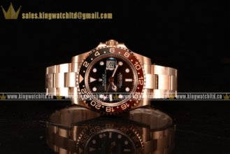 1:1 Rolex GMT-Master II RG/RG Black Dial Swiss ETA 2836 Auto (BP)