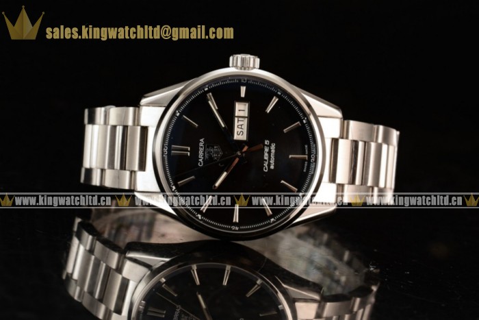 Tag Heuer Carrera Calibre 5 Black SS/SS Swiss ETA 2824 Auto - Click Image to Close